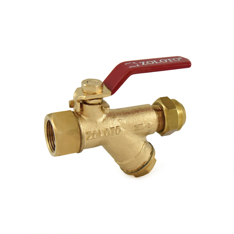 Bronze Ball Valve With Integral Strainer & Flare Nut (Mixed Ends)