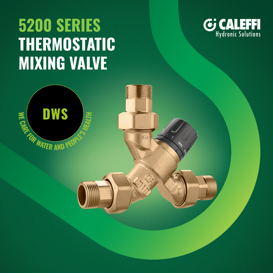 5200 series, Adjustable thermostatic mixing valve with knob