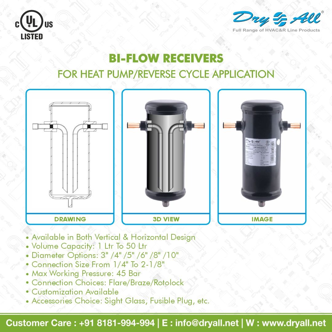 Liquid Refrigerant Bi Flow Receivers