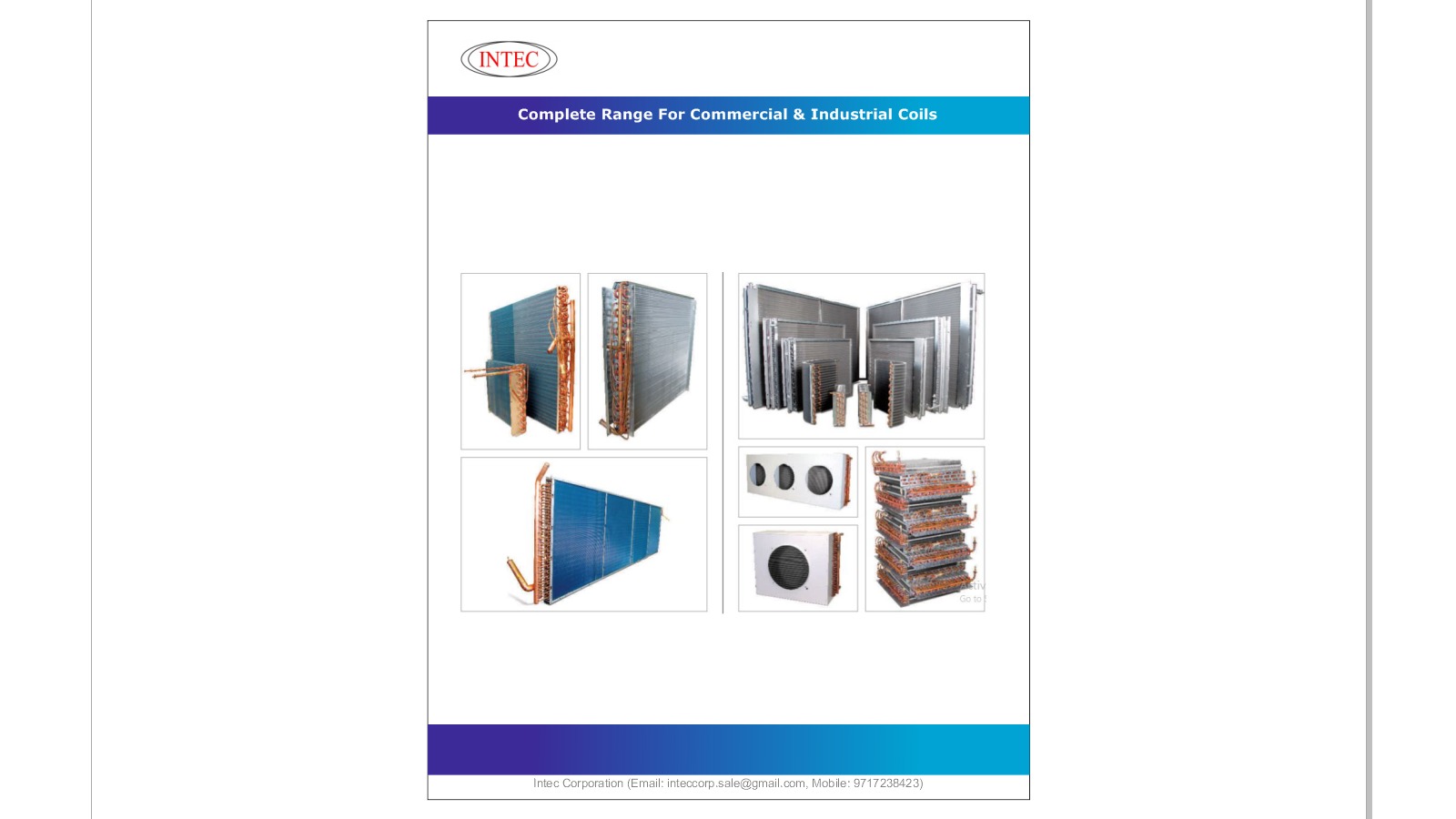 Condenser & Cooling coils (heat exchangers)